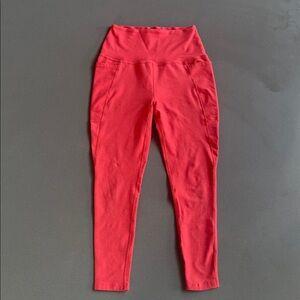 Beyond Yoga Spacedye Out of Pocket High Waisted Midi Red Ash Heather Leggings